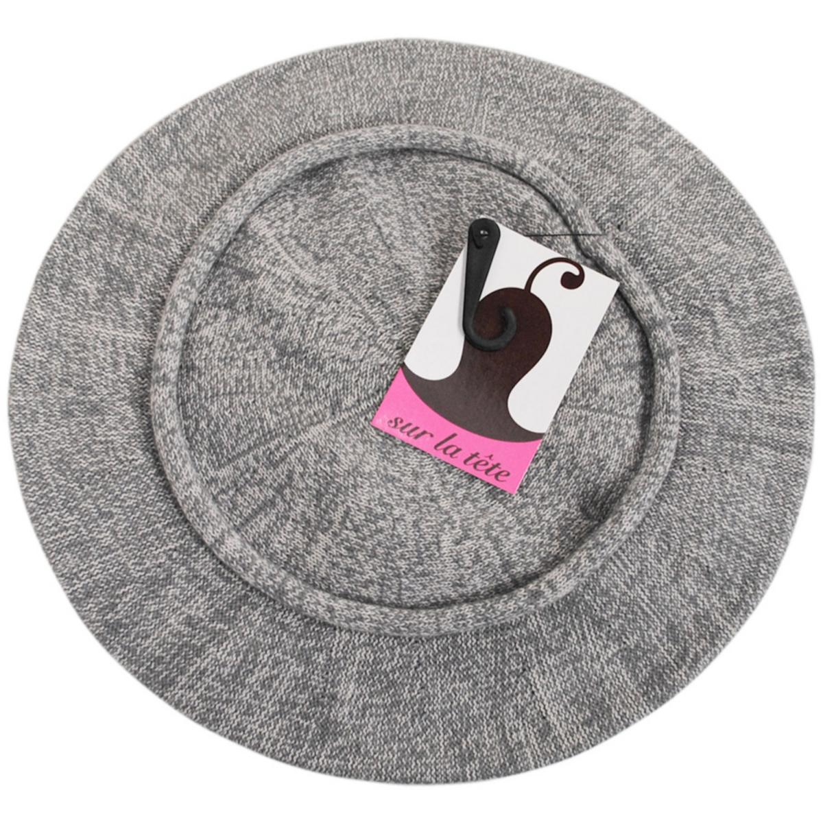 sur la tete | Cotton Beret - 11.5 inch Diameter | 151101 | under | GRAPHITE TWIST