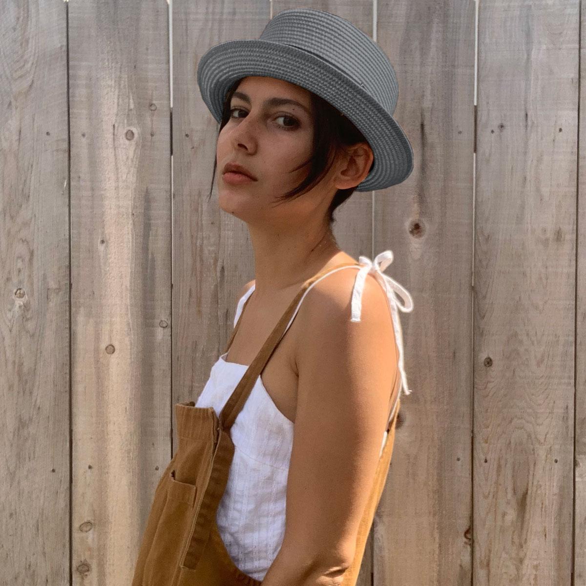 Jaxon Hats | Toyo Straw Braid Pork Pie Hat | 128501 | lsfone | GREY