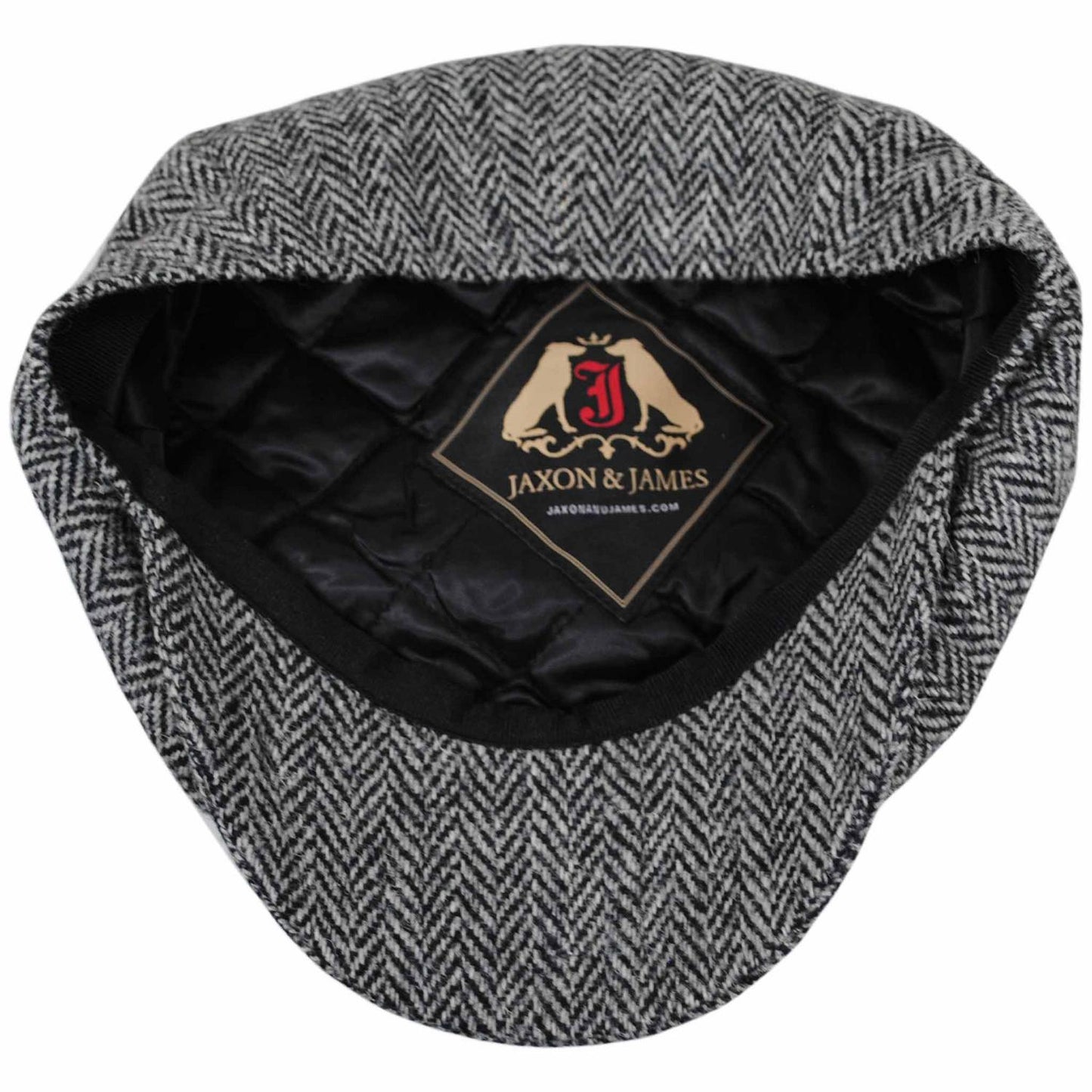 Jaxon & James | Castlebay Harris Tweed Wool Newsboy Cap | 170000 | under | BLACK/GREY