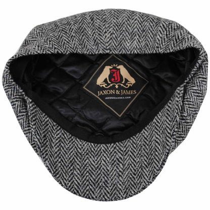 Jaxon & James | Castlebay Harris Tweed Wool Newsboy Cap | 170000 | under | BLACK/GREY