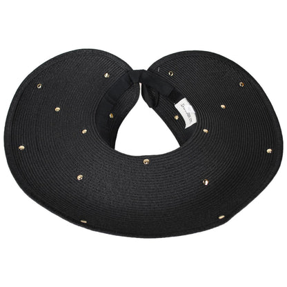 San Diego Hat Company | Ruth Ultrabraid Toyo Straw Roll Visor | 197309 | under | BLACK