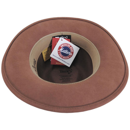 Bailey Western | Barns Crushable Wool LiteFelt Outback Hat | 130108 | under | RAW UMBER