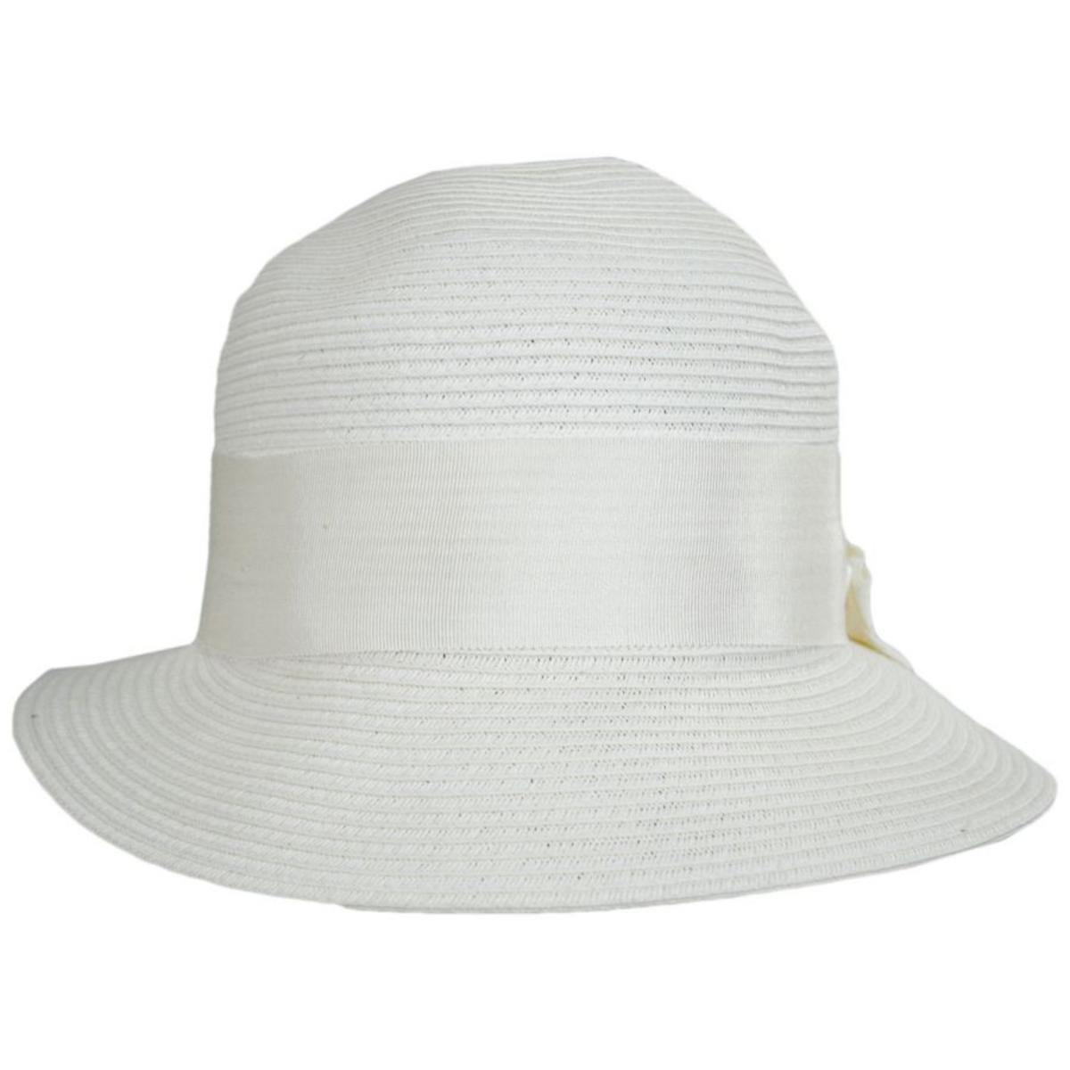 Physician Endorsed | Spectator Toyo Straw Blend Cloche Hat | 102776 | front | WHITE