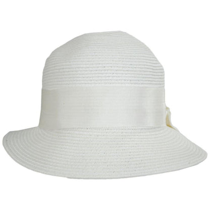 Physician Endorsed | Spectator Toyo Straw Blend Cloche Hat | 102776 | front | WHITE
