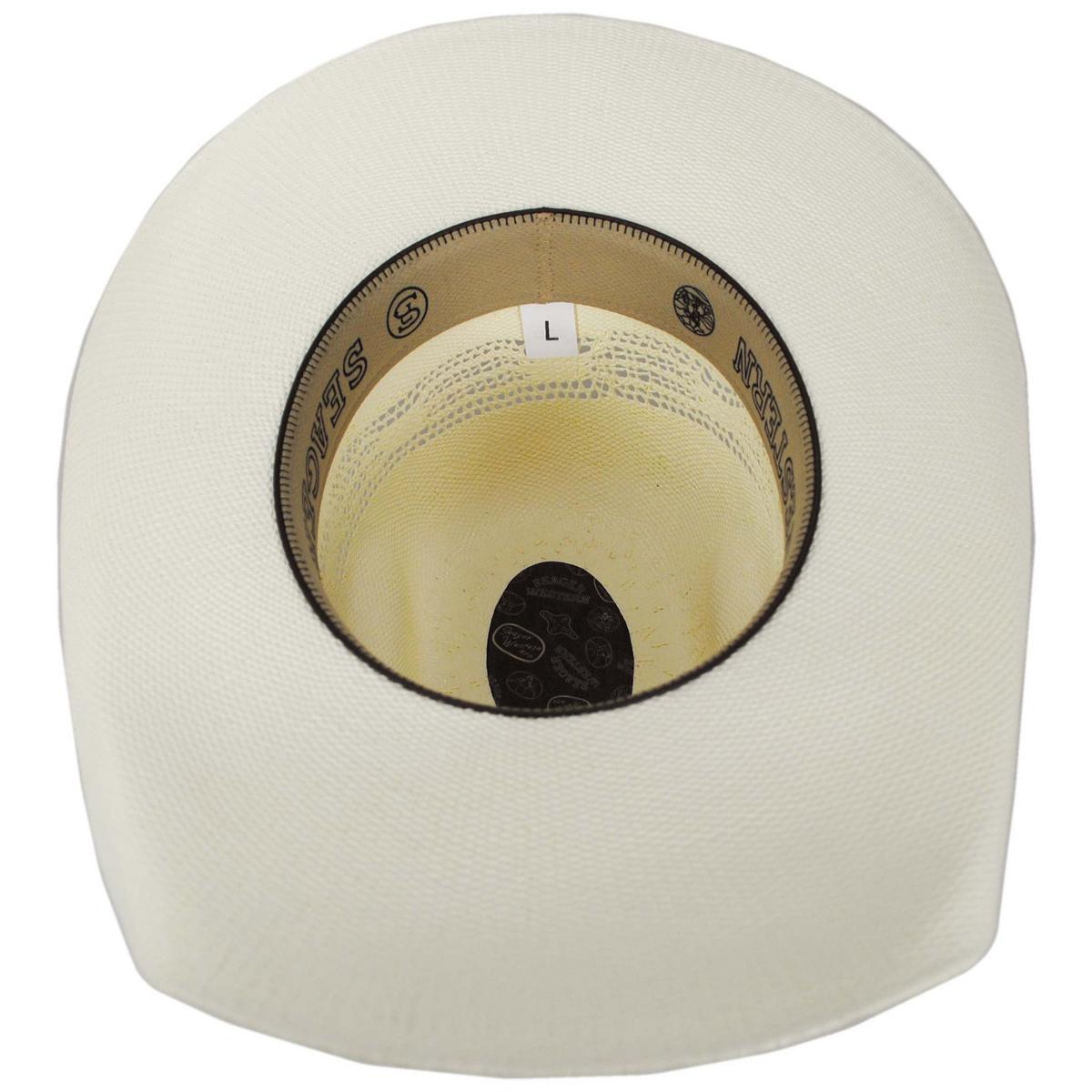 Seager | New Money Bangora Straw Western Hat | 129454 | under | IVORY