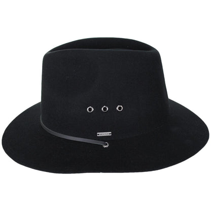 BRIXTON HATS | Wesley Weather Guard Wool Felt Packable Fedora Hat | 135609 | profile | BLACK