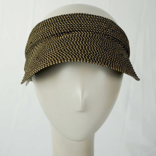 Jeanne Simmons | Toyo Braid Straw Tweed Visor Hat | 196207 | front | BLACK TWEED