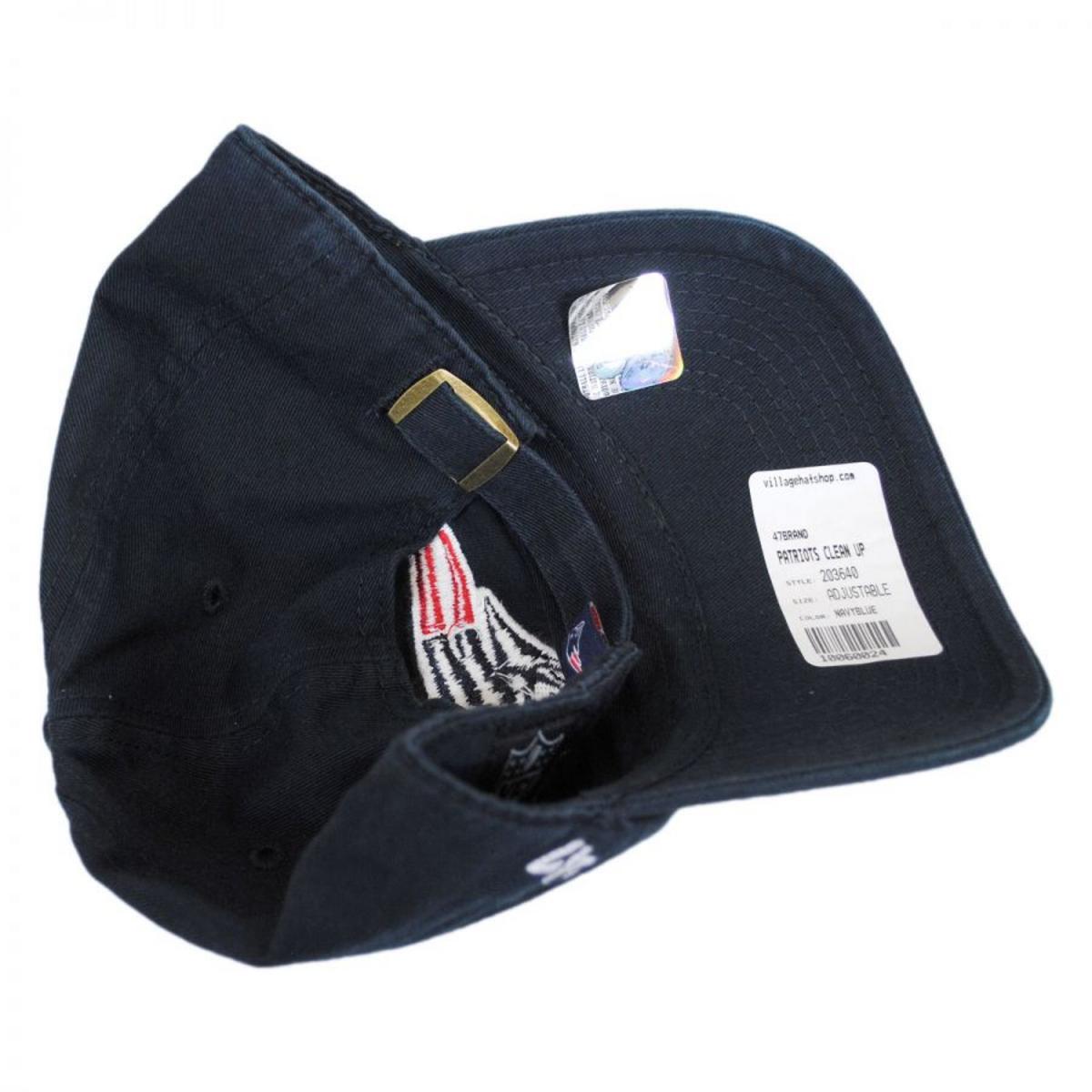 47 Brand | New England Patriots NFL Clean Up Strapback Baseball Cap Dad Hat | 203640 | under | NAVY