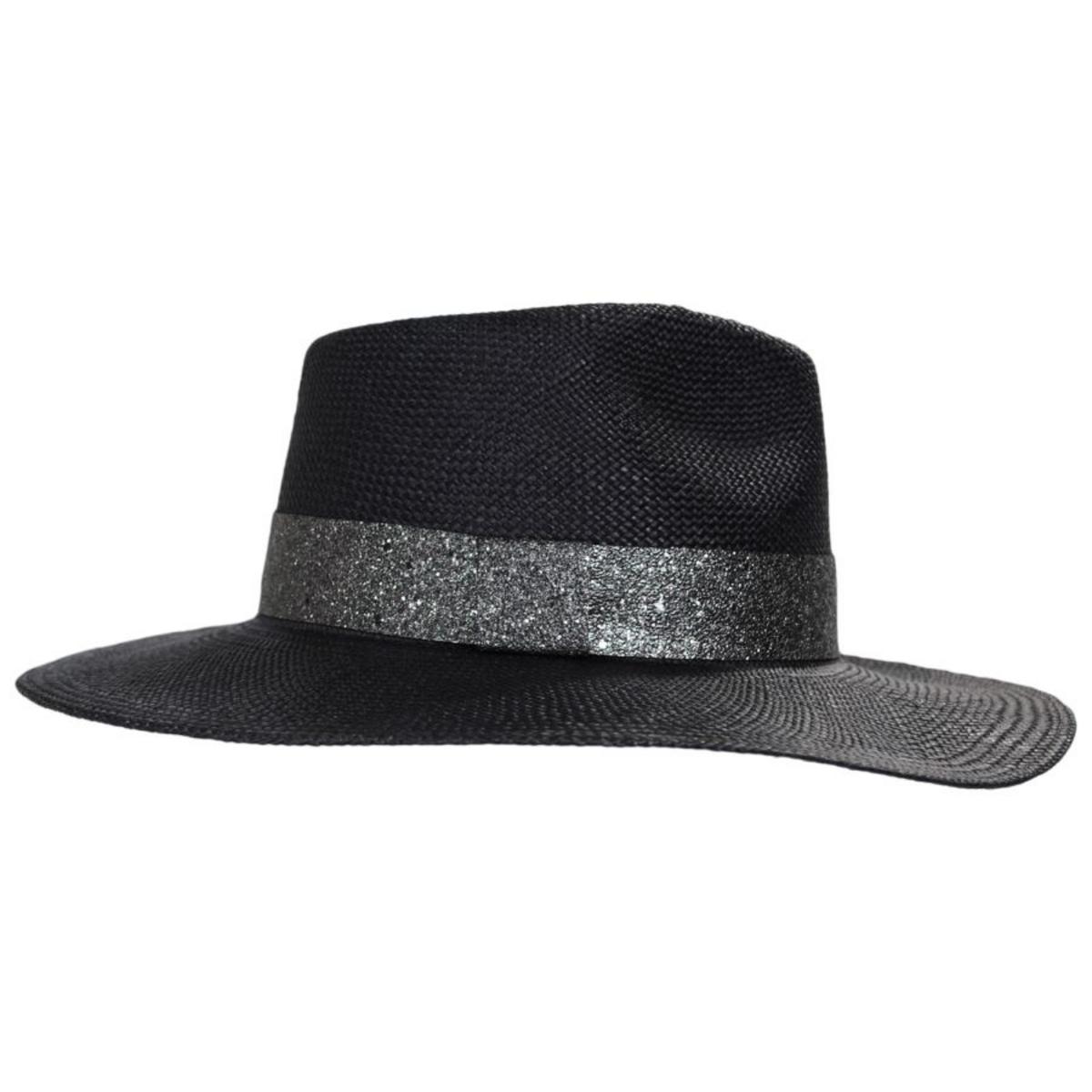 Bigalli | Onyx Panama Straw Fedora Hat | 104711 | profile | BLACK