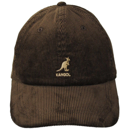 Kangol | Logo Corduroy Strapback Baseball Cap Dad Hat | 201182 | front | BROWN