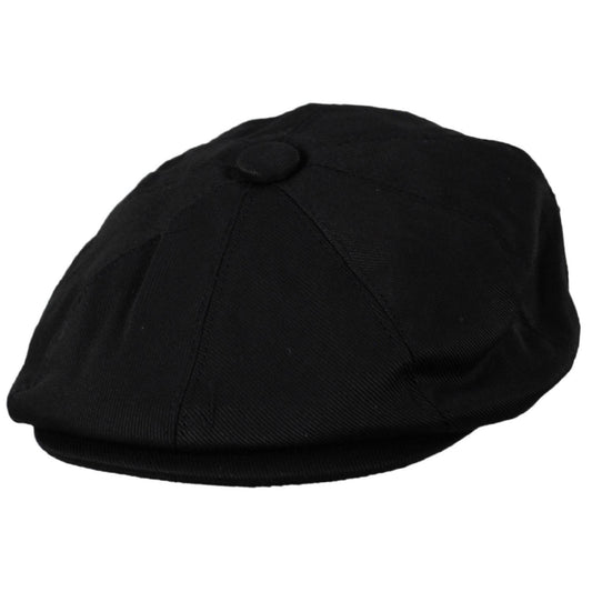 Jaxon Hats | Cotton Newsboy Cap | 167770 | lead | BLACK