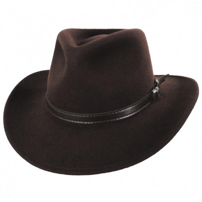 Jaxon Hats | Crushable Wool Felt Outback Hat | 135002 | lead | BROWN