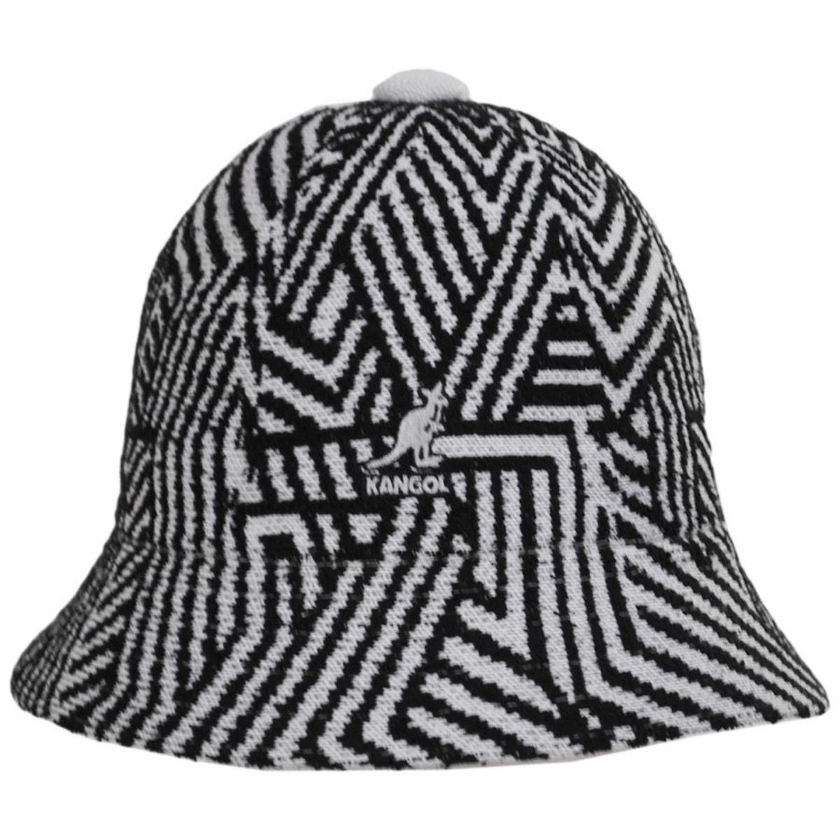 Kangol | Virtual Grid Casual Bucket Hat | 185801 | front | MOONSTRUCK/BLACK