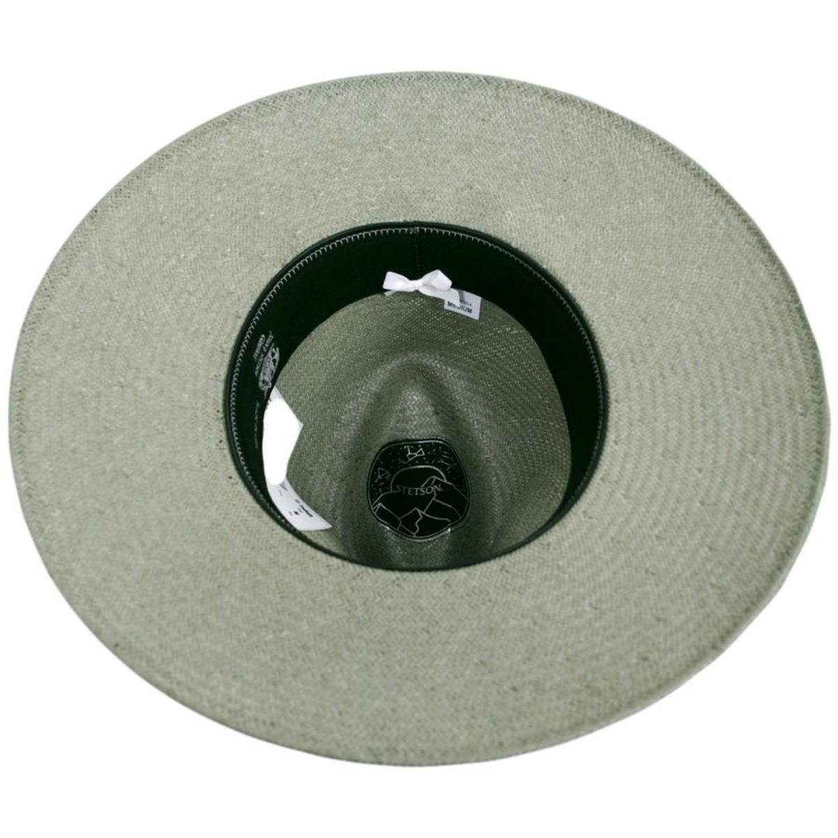 Stetson | Caelus Shantung Straw Wide Brim Fedora Hat | 127040 | under | SEAFOAM