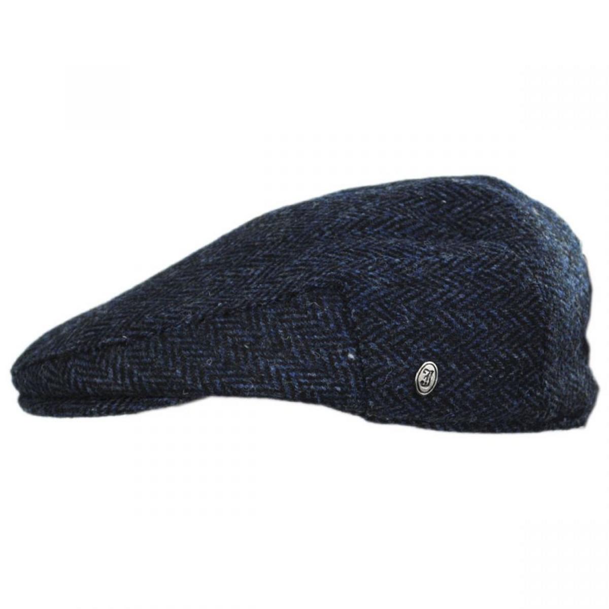 Jaxon & James | Ardmore Harris Tweed Wool Ivy Cap | 170006 | profile | BLUE/BLACK