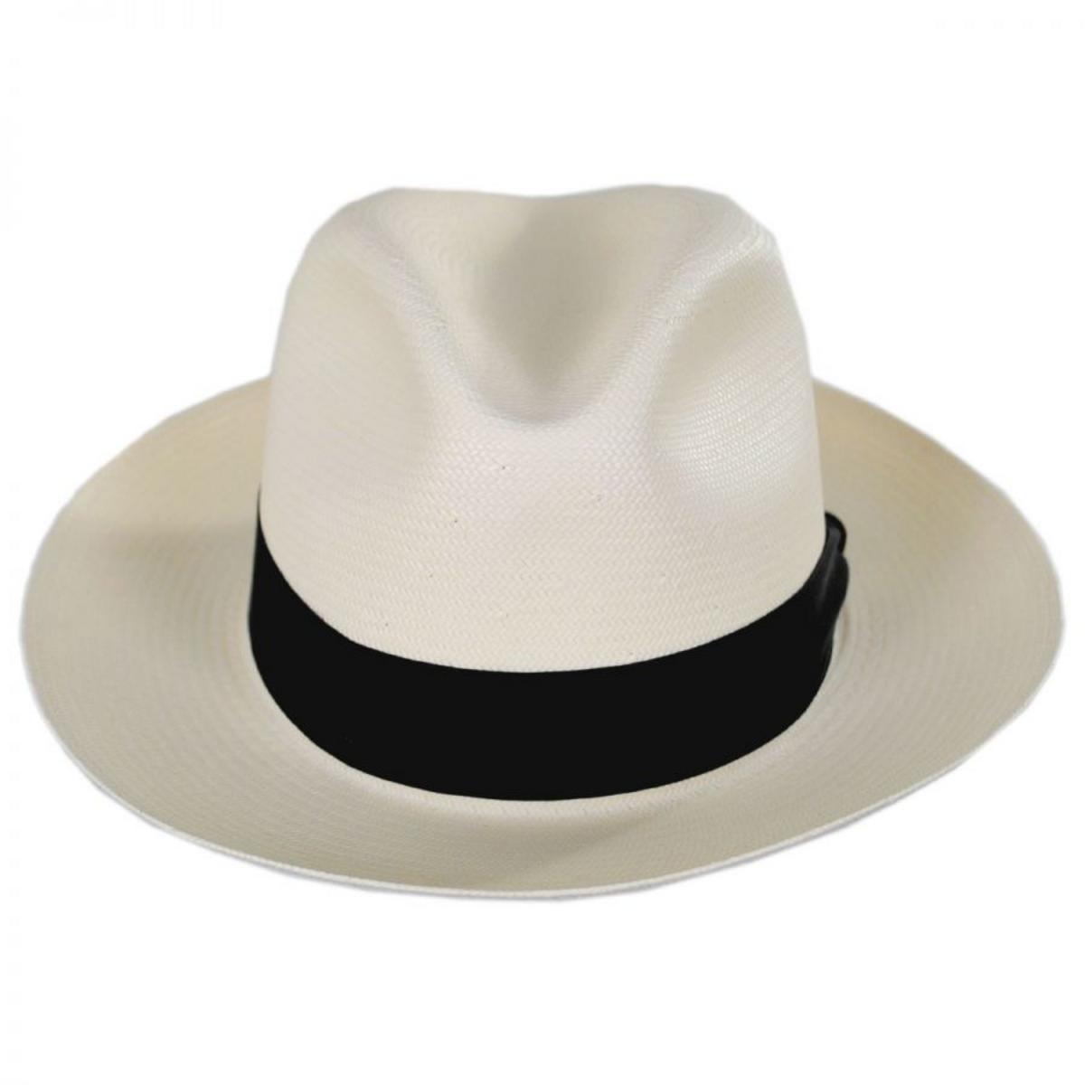 Dobbs | Center Pinch Shantung Straw Fedora Hat | 126984 | front | NATURAL