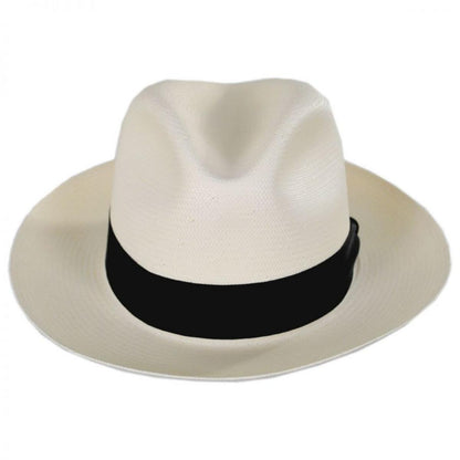 Dobbs | Center Pinch Shantung Straw Fedora Hat | 126984 | front | NATURAL