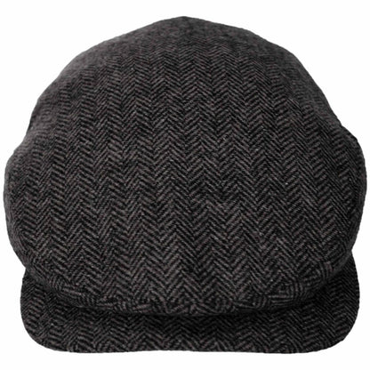 Jaxon Hats | Square Bill Herringbone Wool Ivy Cap | 167755 | front | CHARCOAL