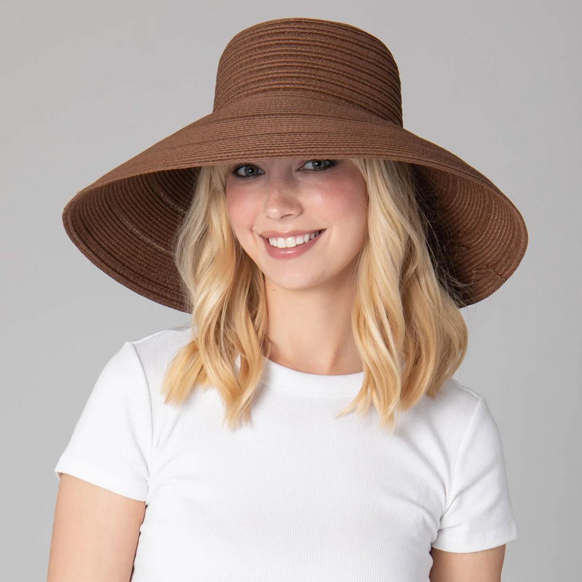 San Diego Hat Company | Newport Toyo Braid Sun Hat | 103685 | lsftwo | BROWN