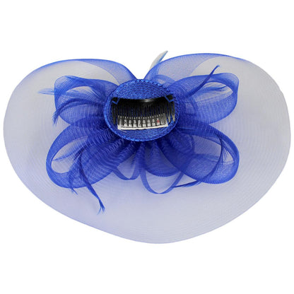 Kathy Jeanne | Firework Horsehair Mesh and Feather Fascinator Hat | 122411 | under | ROYAL