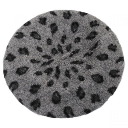 San Diego Hat Company | Leopard Wool Beret | 151610 | profile | GREY