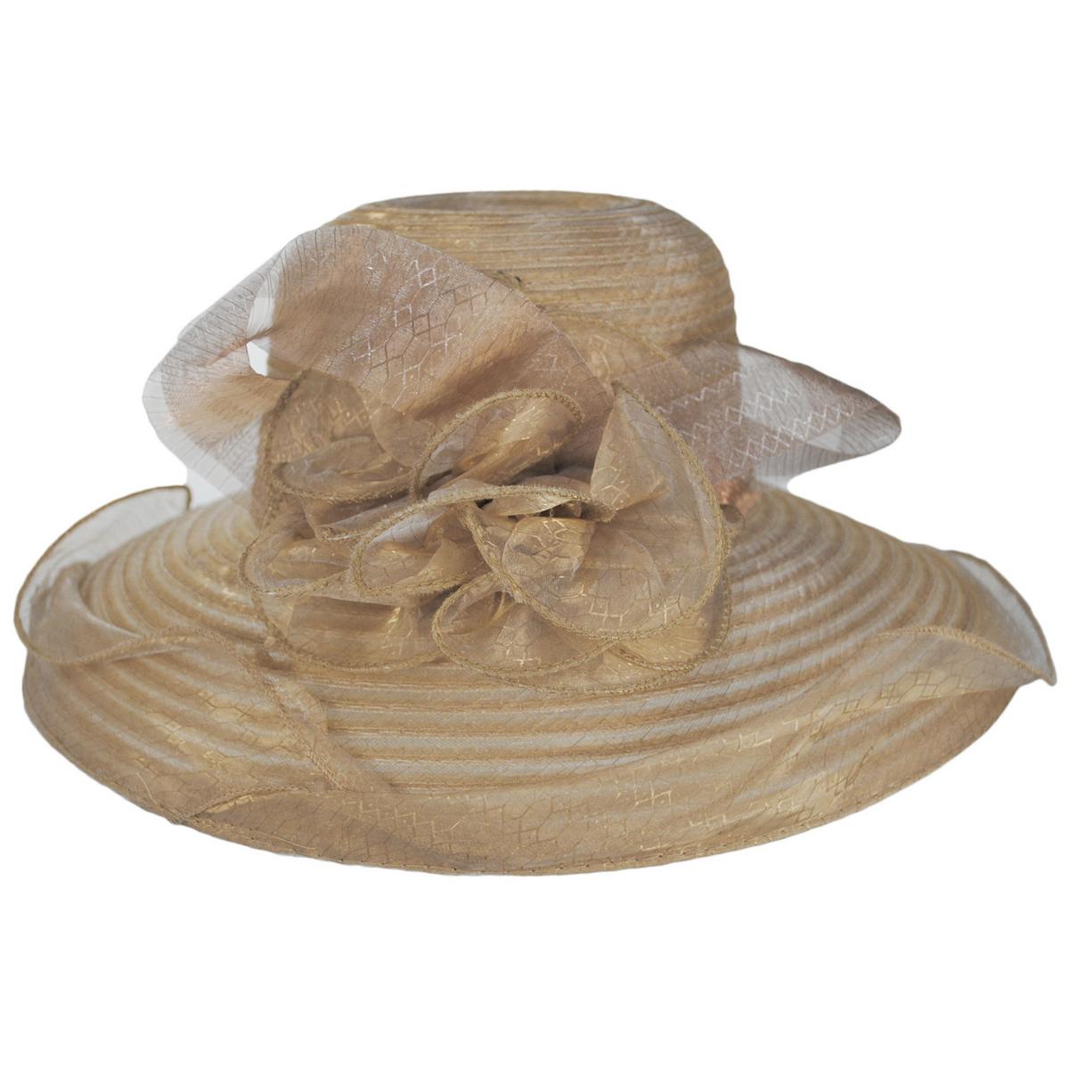 Iridescent Milan Organza Downbrim Hat