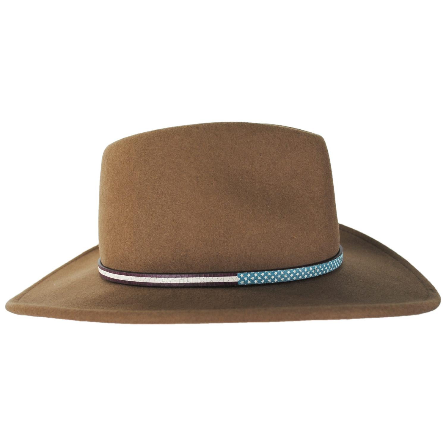Stetson | USA 250th Bozeman Crushable Wool Felt Outback Hat | 130660 | profile | DRIFTWOOD