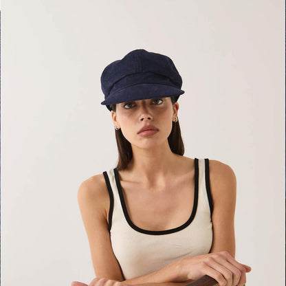 BRIXTON HATS | Bailey Cotton Corduroy Spitfire Newsboy Cap | 161539 | lsftwo | NAVY CORDUROY