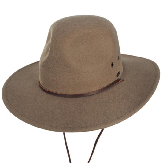 BRIXTON HATS | Cedar Weather Guard Packable Wool Fedora Felt Hat | 135672 | lead | KHAKI