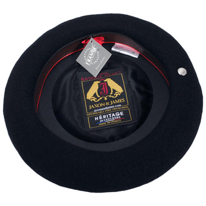 Jaxon Hats | Wool Basque Beret by Heritage par Laulhere | 151051 | under | MARINE