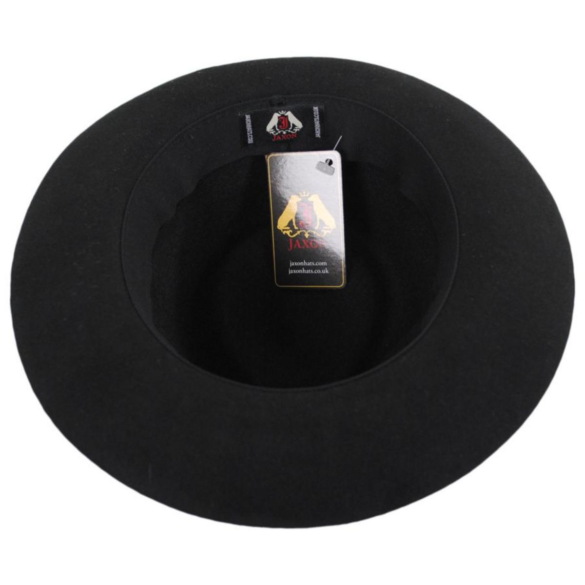 Jaxon Hats | Fur Felt C-Crown Fedora Hat | 131600 | under | BLACK