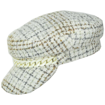 San Diego Hat Company | Emmy Lou Tweed Cabbie Cap | 108655 | profile | IVORY