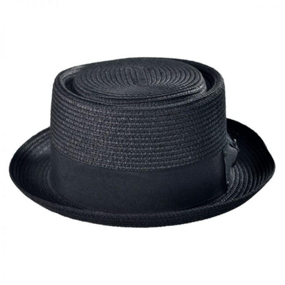 Jaxon Hats | Toyo Straw Braid Pork Pie Hat | 128501 | front | BLACK