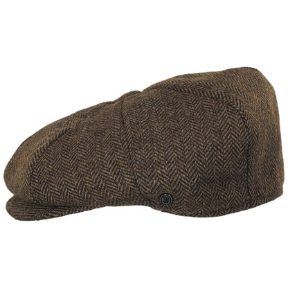 Jaxon Hats | Bird Rock Herringbone Wool Blend Newsboy Cap | 167572 | profile | MOCHA