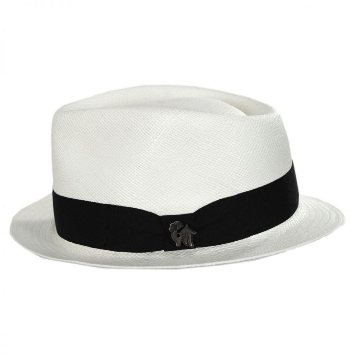 Bigalli | Boston Panama Straw Trilby Fedora Hat | 129202 | profile | WHITE
