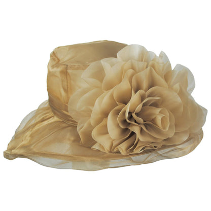 Sophia | Flower Clip Organza Dress Hat | 122910 | profile | COPPER