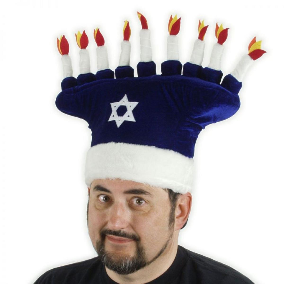Elope | Menorah Hat | 190414 | profile | BLUE/WHITE