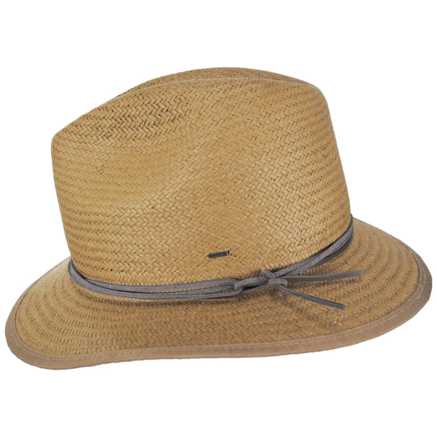 Bailey 1922 | Bran Raindura Straw Fedora Hat | 127937 | profile | CARAMEL