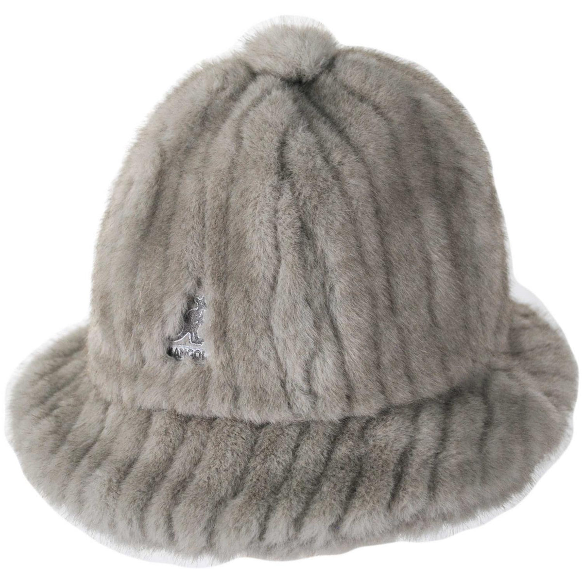 Kangol | Striped Faux Fur Casual Hat | 185835 | lead | GREY DEBOSSED STRIPE