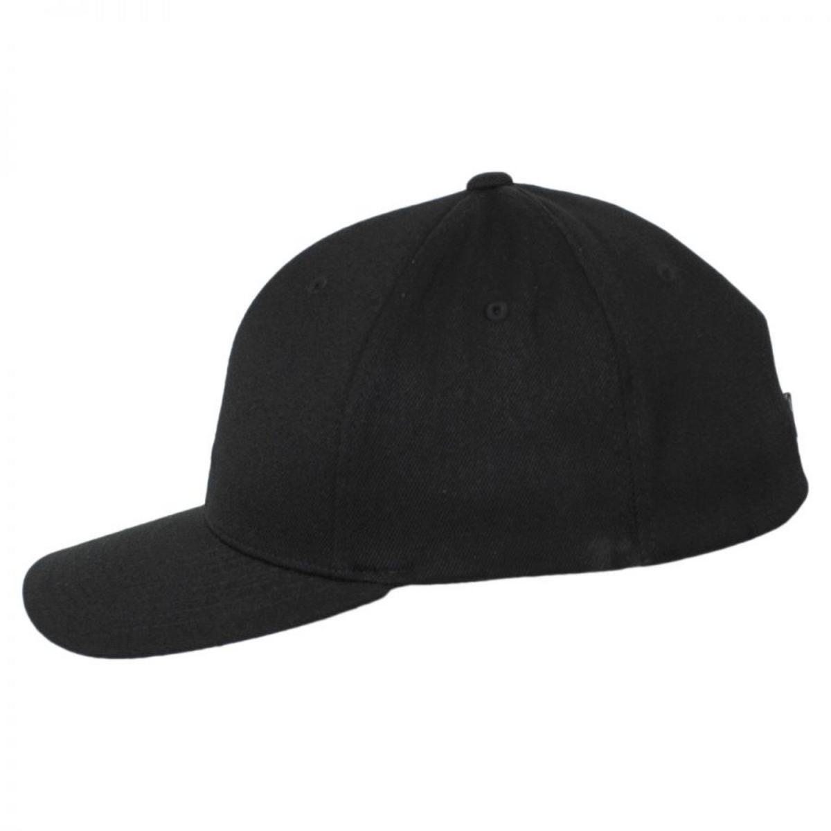 Kangol | Logo Wool FlexFit Fitted Baseball Cap | 201104 | profile | BLACK