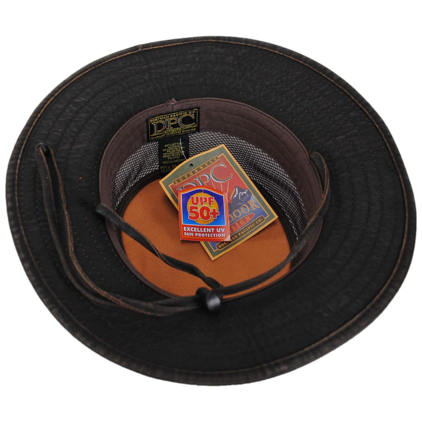 Dorfman Pacific | Weathered Cotton Mesh Boonie Hat | 400609 | under | BROWN