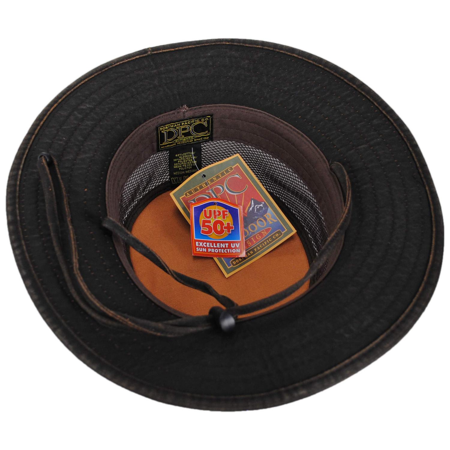Dorfman Pacific | Weathered Cotton Mesh Boonie Hat | 400609 | under | BROWN