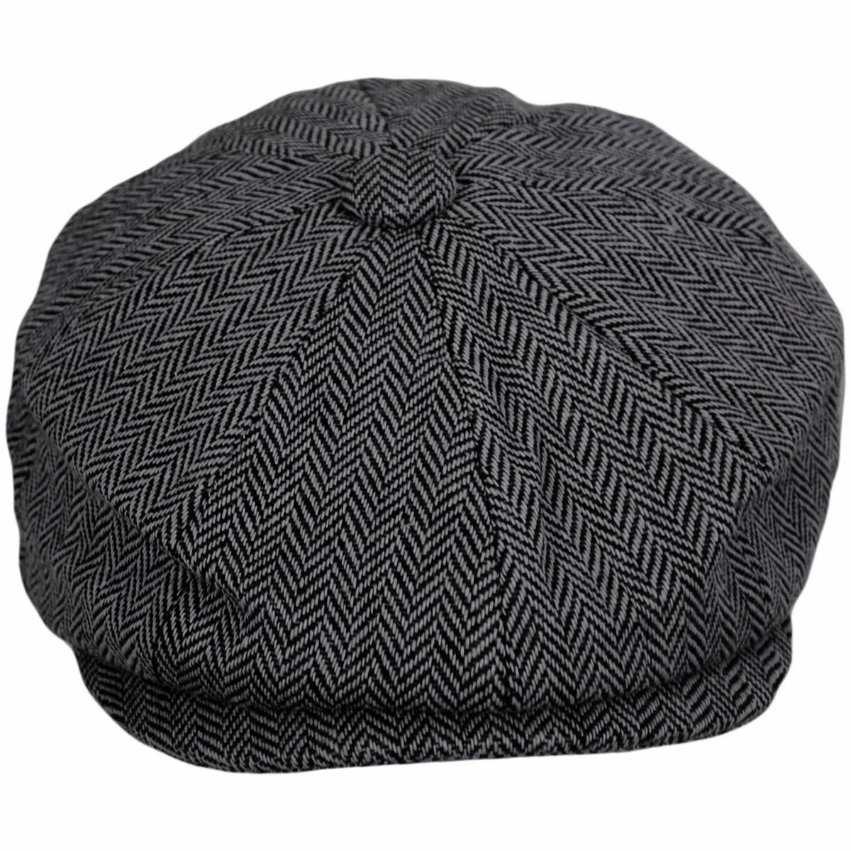 Jaxon Hats | Baby Herringbone Wool Blend Newsboy Cap | 512110 | front | CHARCOAL