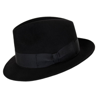 Stefeno Hats | Ultimo Beaver Fur Felt Fedora Hat | 136000 | profile | BLACK
