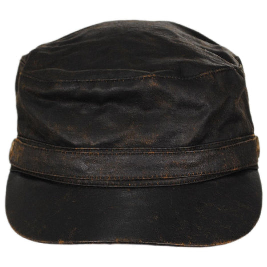 Jaxon Hats | Wholesale Weathered Cotton Army Cadet Cap B2B Pre-Pack | B2B222301 | front | BROWN