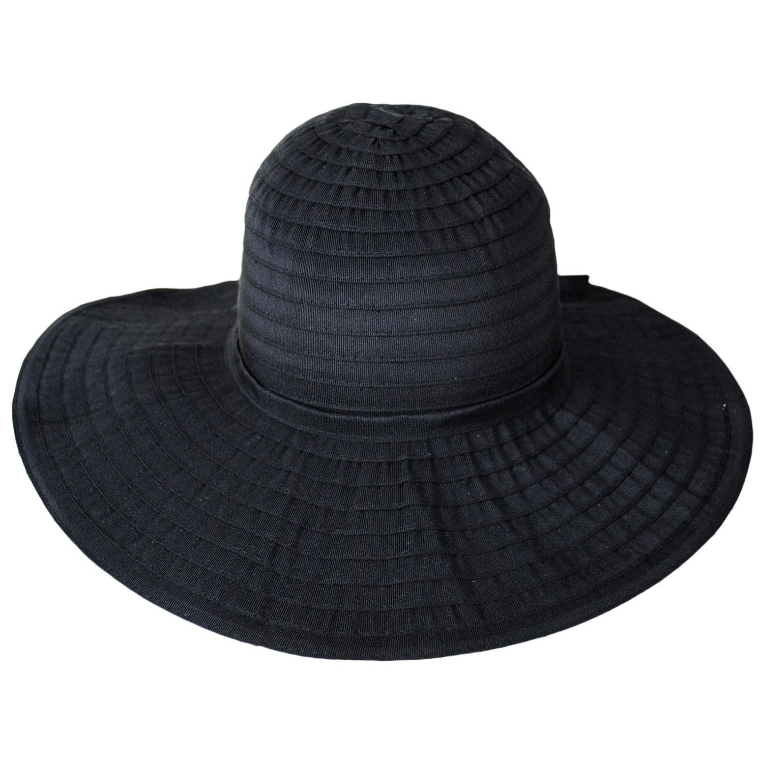 Panama Jack | Danio Ribbon Swinger Sun Hat | 110400 | front | BLACK