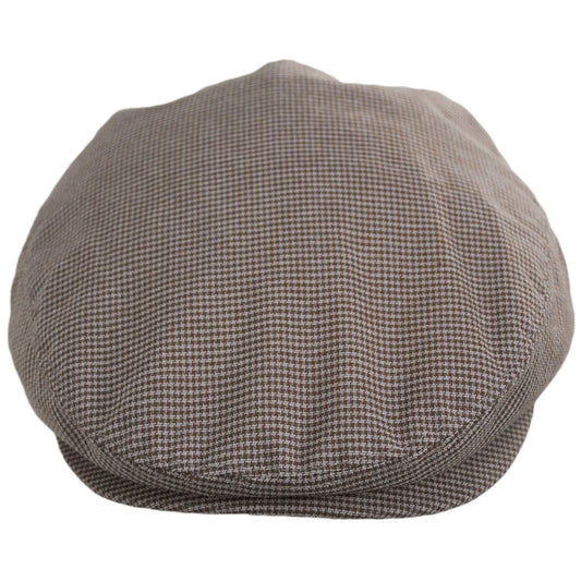 Baskerville Hat Company | Tenby Cotton Mini Windowpane Ivy Cap | 167675 | front | MOCHA