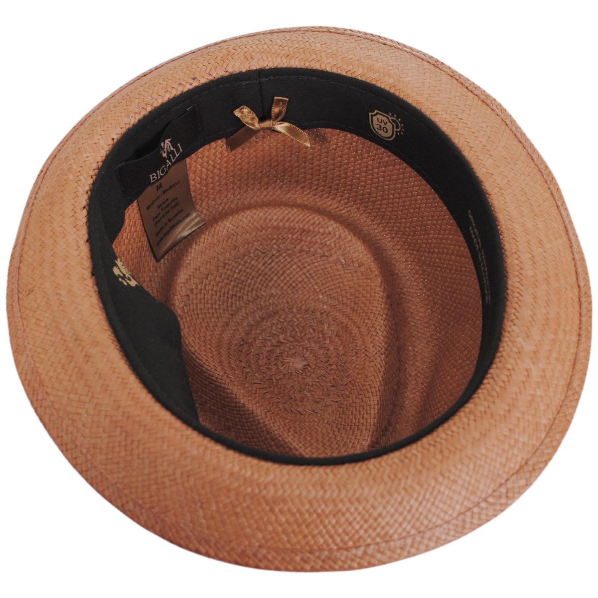 Bigalli | Boston Panama Straw Trilby Fedora Hat | 129202 | under | PUTTY