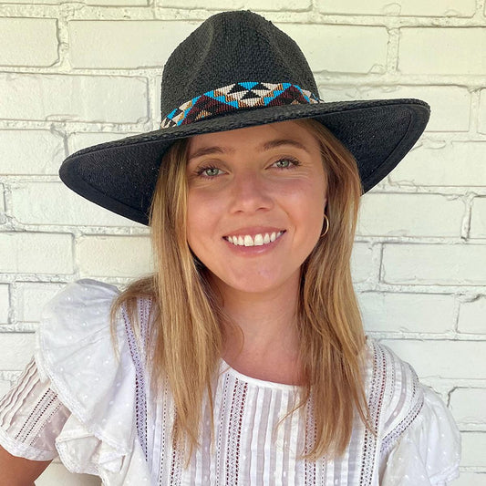 NIKKI BEACH | El Dorado Toyo Straw Rancher Fedora Hat | 102724 | lsftwo | BLACK