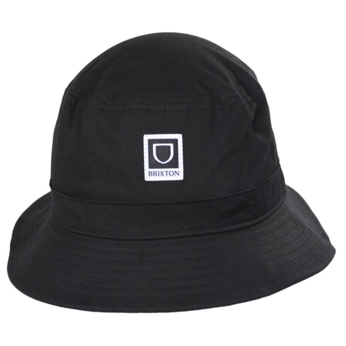 BRIXTON HATS | Beta Cotton Packable Bucket Hat - Standard Colors | 185525 | front | BLACK